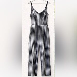 Black and White Gingham Halter Jumpsuit